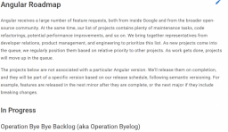 Angular 釋出首個正式的路線圖