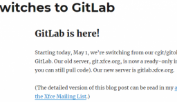 Xfce 已遷移至 GitLab