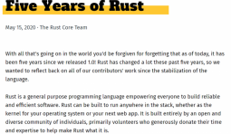 Rust 發行 5 週年
