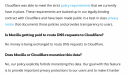 Mozilla 表示與 Cloudflare 關於 DoH 的合作是乾淨的