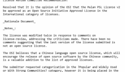 開源促進會 OSI 批准木蘭開源許可證，國內首例！