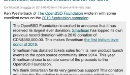 OpenBSD 基金會已收到鎚子科技約 195 萬的捐款