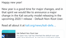 Kali Linux 將默認以非 root 身份運行