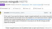 macOS 包管理器 Homebrew 移除 MongoDB